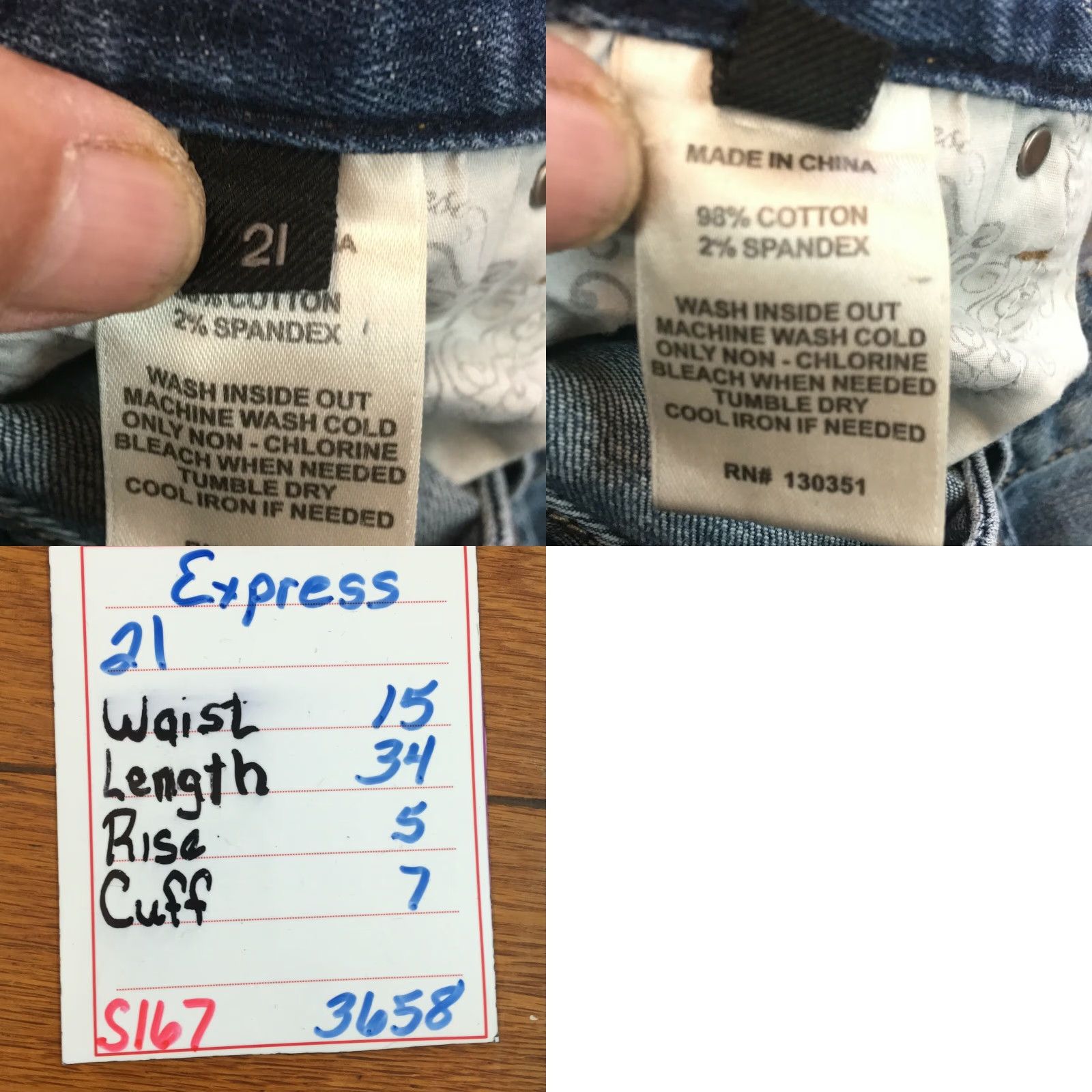 Express Express Jeans Boot Cut Denim Blue Ultra Low Rise Regular Fit Size 21 Womens Size 42" / US 20 - 8 Thumbnail