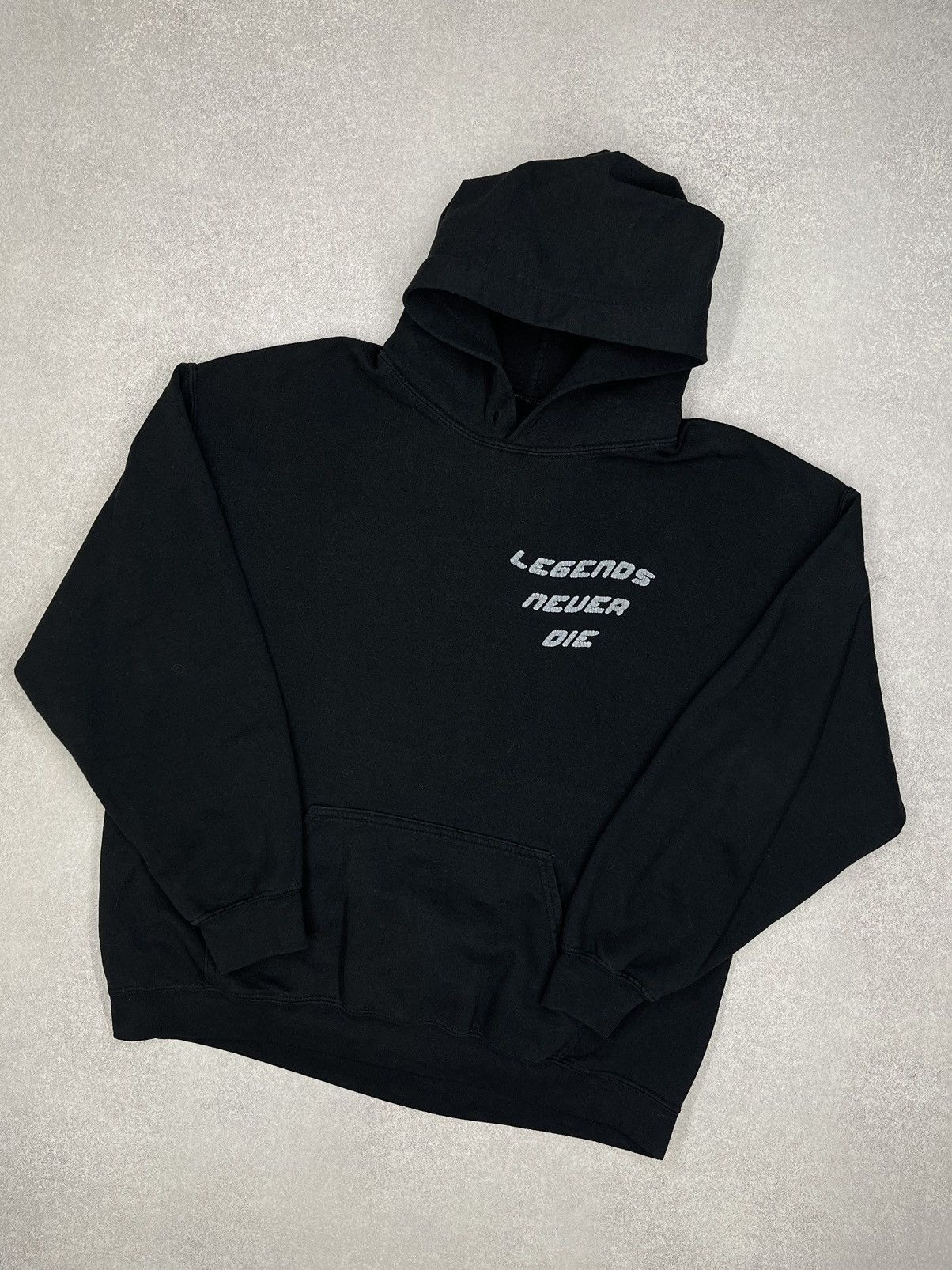 Rap Tees × Vintage Vintage Juise World Legends Never Die Black Hoodie Y2K Size US L / EU 52-54 / 3 - 5 Thumbnail