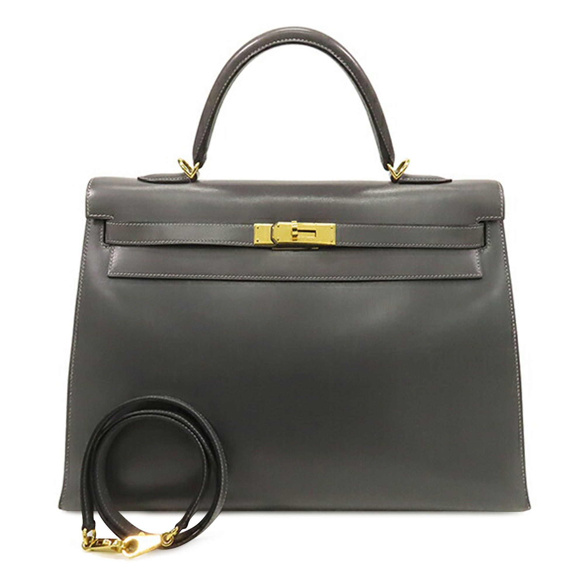 Hermes Hermès Box Calf Kelly II Sellier 35 Black Size ONE SIZE - 1 Thumbnail
