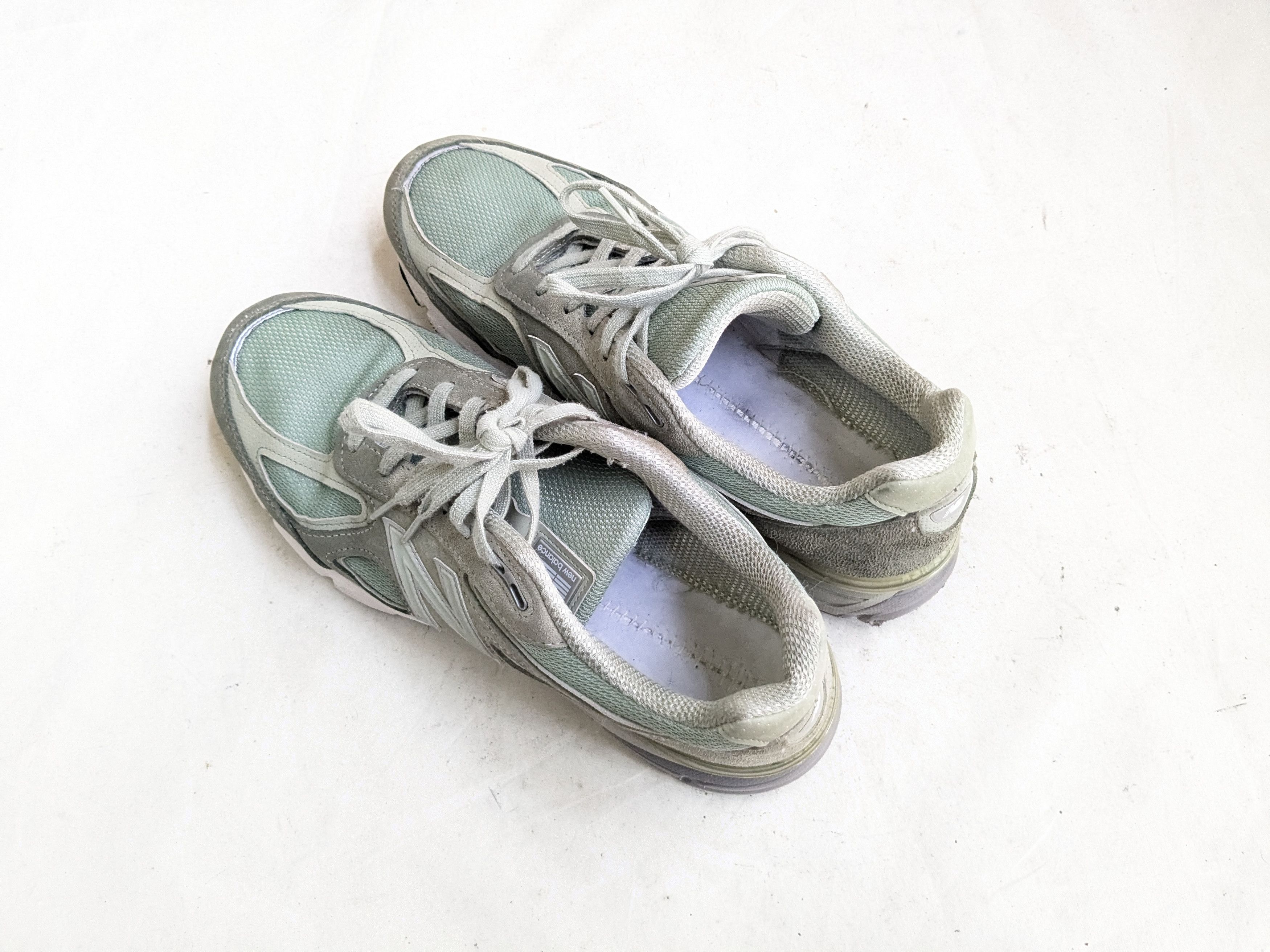 New Balance New Balance 990V4 12 D Mint Green Suede Castlerock Size US 12 / EU 45 - 13 Thumbnail