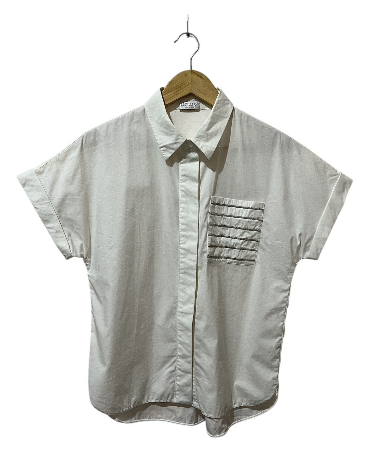 Brunello Cucinelli Brunello Cucinelli - Bead Embellished - Button Up Shirt Size S / US 4 / IT 40 - 1 Thumbnail