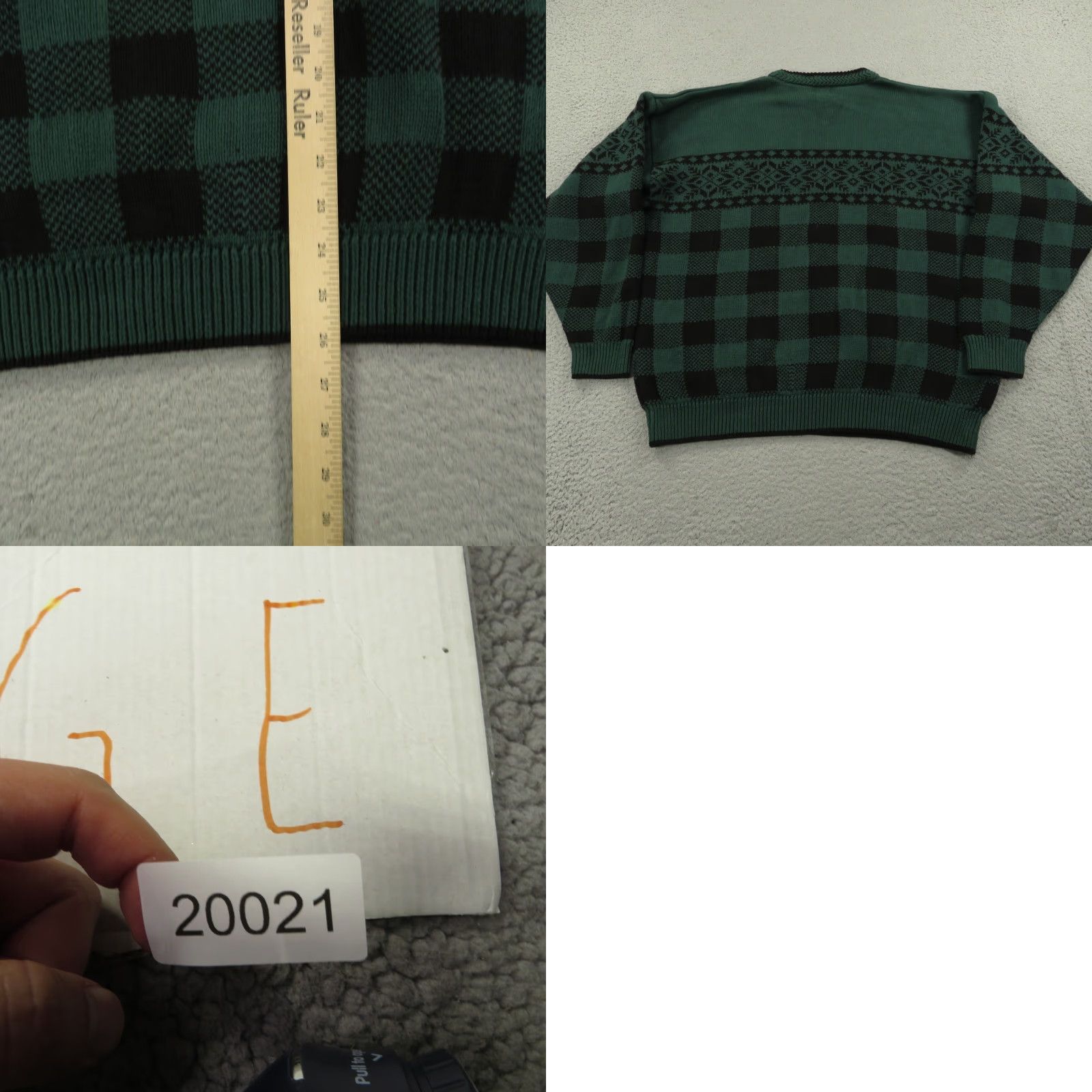Gap Gap Sweater Men XL Crewneck Fair Isle Vintage 90s Pullover Knit Cotton Green Long Sleeve Chunky Pattern: Fair Isle Size US XL / EU 56 / 4 - 9 Thumbnail