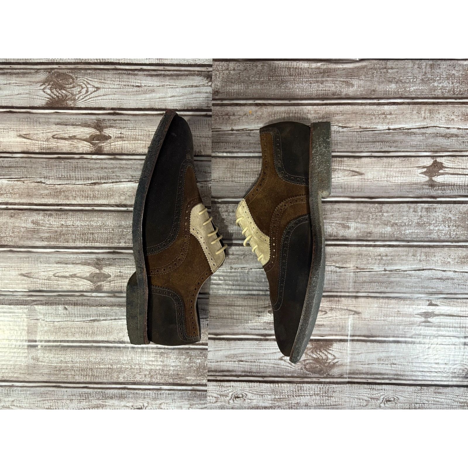 Brooks Brothers Peal Co X Brooks Brothers Suede Wingtip Oxford Shoes Sz 12 D Size US 12 / EU 45 - 5 Thumbnail