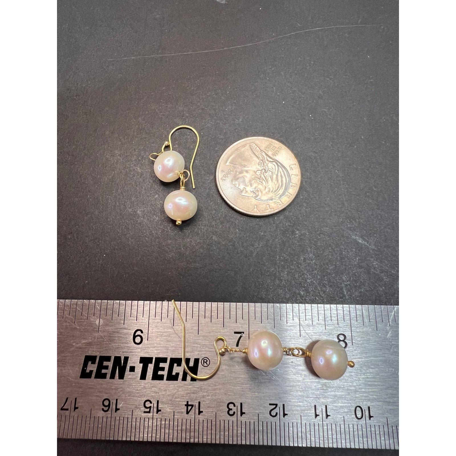 Other Cultured pearl dangle earrings in YG over sterling silver Size ONE SIZE - 9 Thumbnail