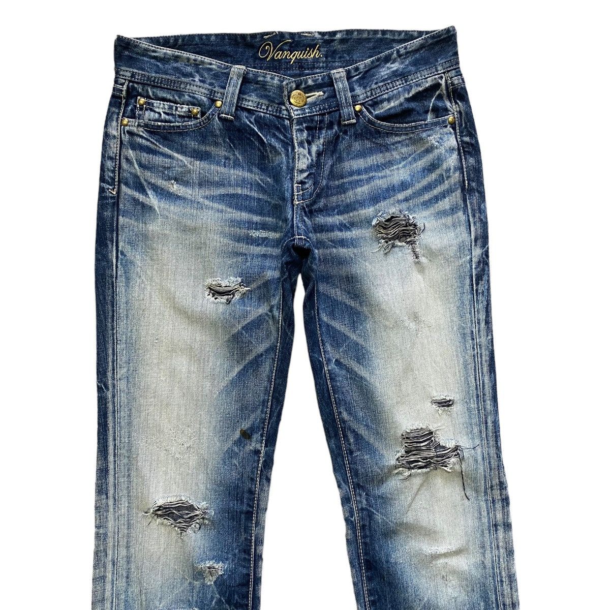 Vanquish Vanquish Acid Wash Denim Skinny Jeans Distressed Size US 29 - 3 Thumbnail