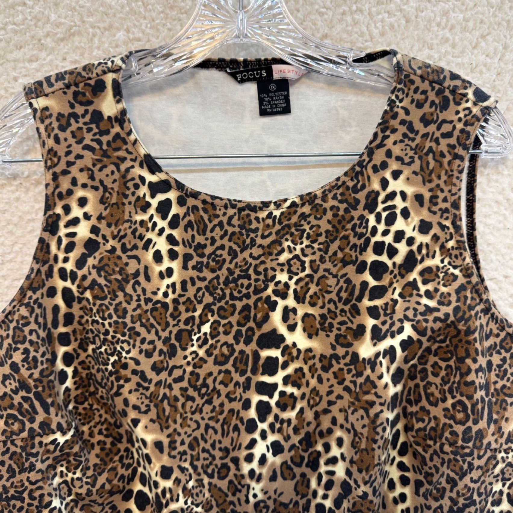 Vintage VINTAGE Y2K Cheetah Leopard Animal Print Tank Top Boho Bohemian 1X 2X XL XXL Brown Shirt Womens Size XL / US 12-14 / IT 48-50 - 3 Thumbnail