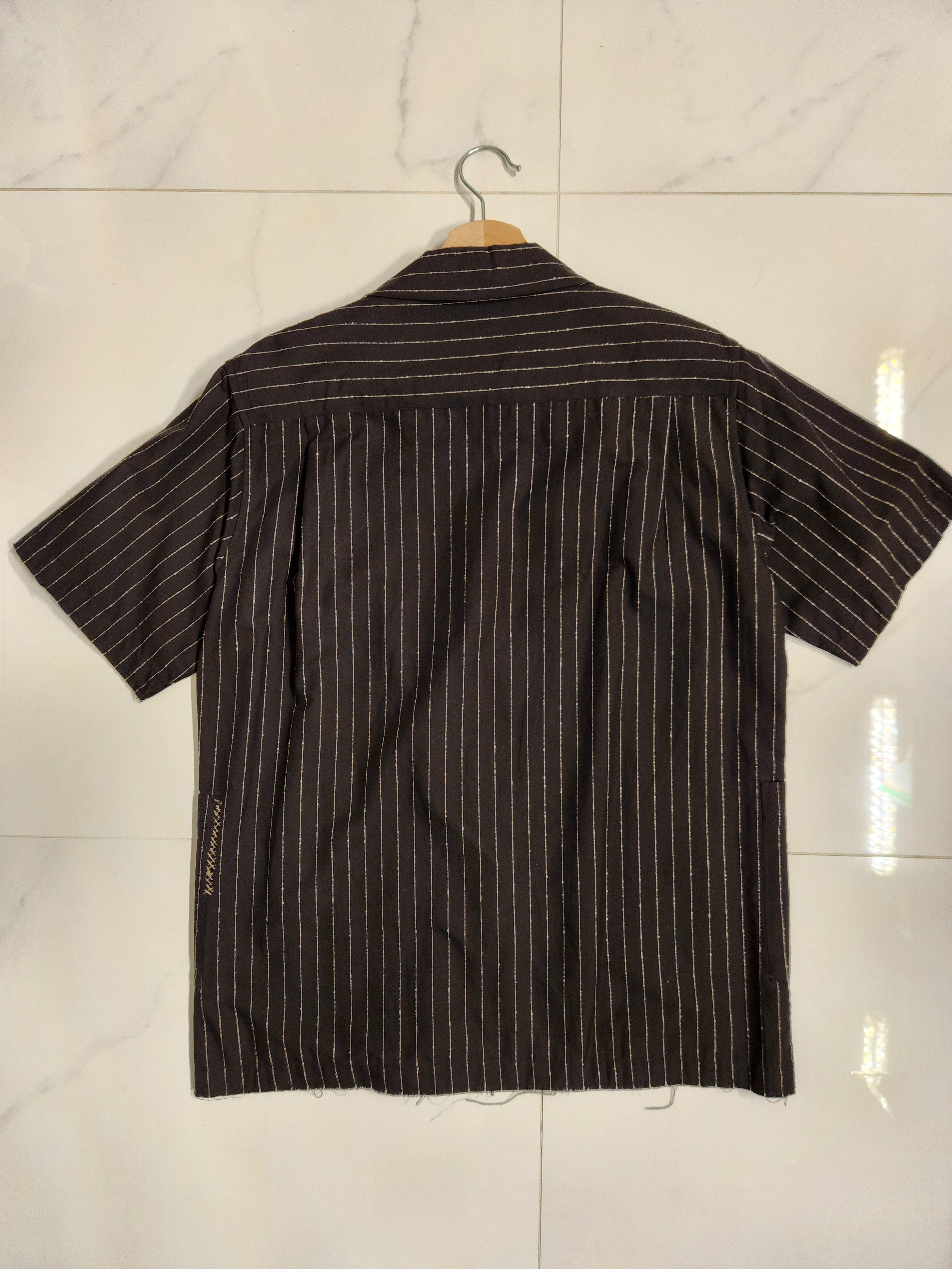 Christian Dada Avant Garde Contrast Stitch Striped Camp Collar Shirt Size US L / EU 52-54 / 3 - 2 Thumbnail