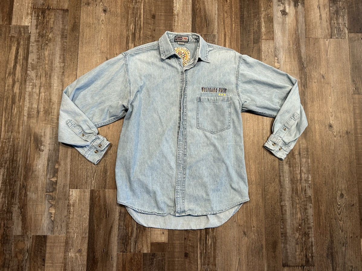 Other Vintage Wolfgang Puck Button-Up Jean Denim Shirt by Basics Size US M / EU 48-50 / 2 - 1 Thumbnail
