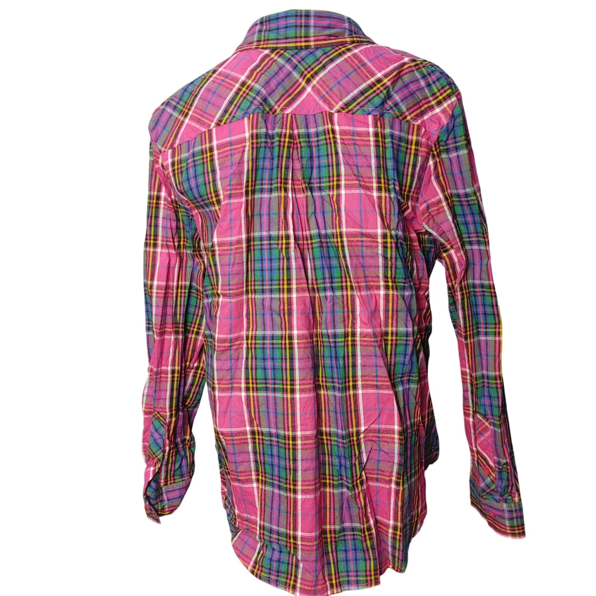Other Time & Tru Women's Red/Multi-Colored Plaid Button Dwn Long S Size XL / US 12-14 / IT 48-50 - 3 Thumbnail