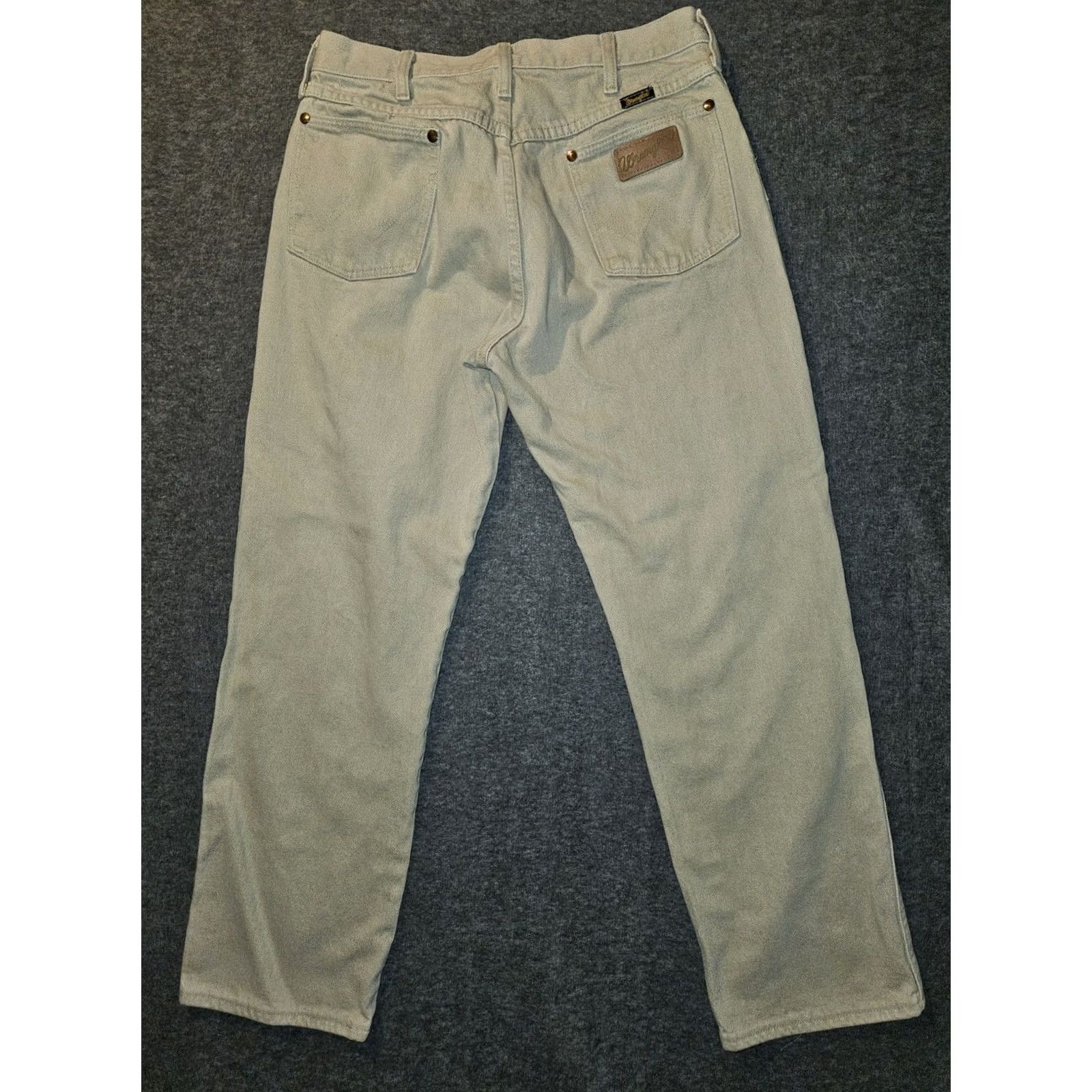 Wrangler VINTAGE Wrangler Jeans Men 33x30 Beige Mid Rise USA Western Cowboy Straight Denim 90s Mens Jeans Size US 33 - 7 Thumbnail