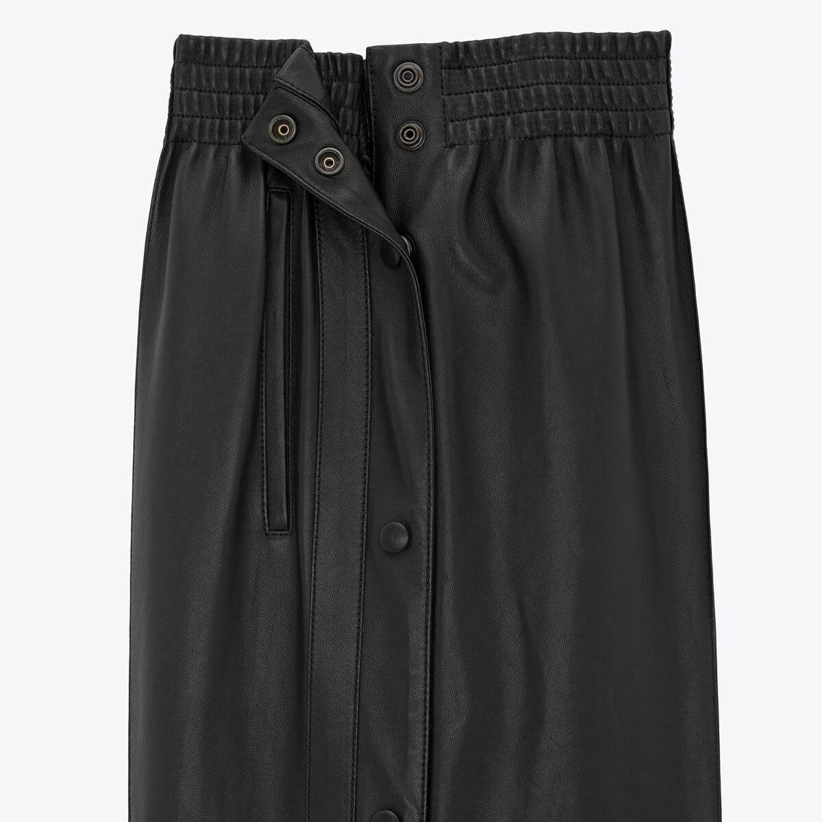 Saint Laurent Paris o1s1wg111024 Sweatpants in Lambskin in Black Size 30" / US 8 / IT 44 - 2 Thumbnail