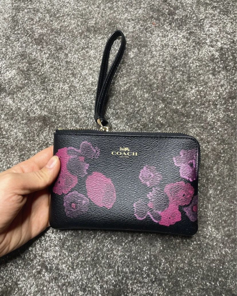 Coach Coach Floral Leather Bag Matching Wallet Set Gold Hardware Size ONE SIZE - 9 Thumbnail