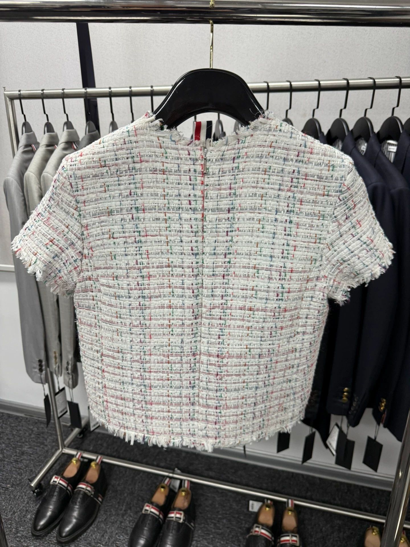 Thom Browne Thom Browne Women's Short Sleeve Raw Edge Cardigan Size XS / US 0-2 / IT 36-38 - 2 Thumbnail