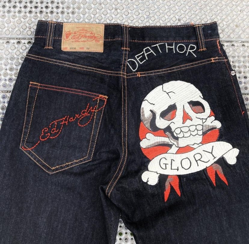 Ed Hardy ED HARDY JEANS VINTAGE Y2K SKULL PATTERN Size US 32 / EU 48 - 2 Thumbnail
