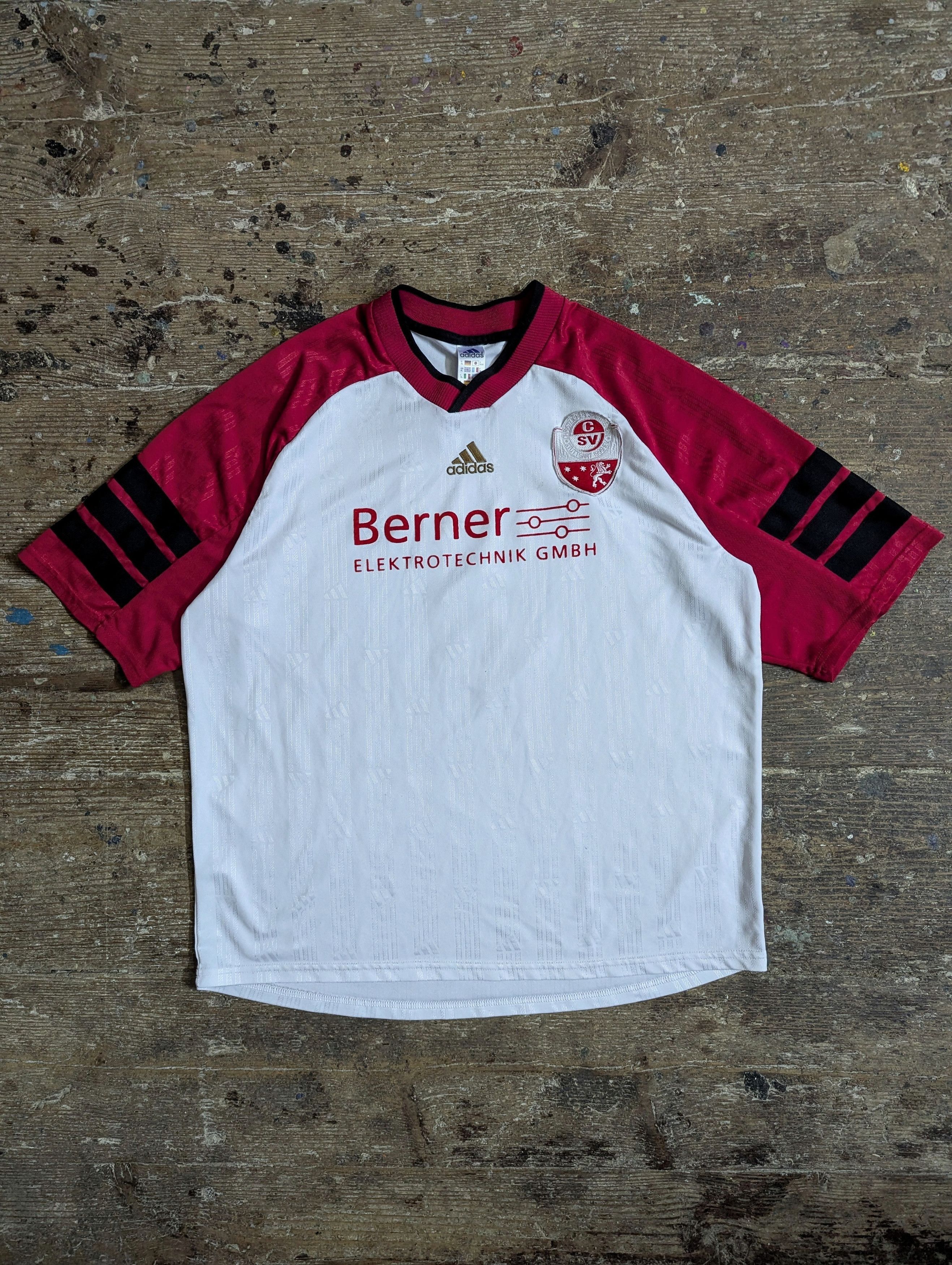 Adidas 1999 Adidas CSV Stuttgart Berner Elektrotechnik Jersey Size US XL / EU 56 / 4 - 4 Thumbnail