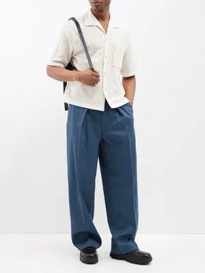 Jil Sander o1y1124 Pleated Wool Trouser in Blue Size US 30 / EU 46 - 4 Thumbnail