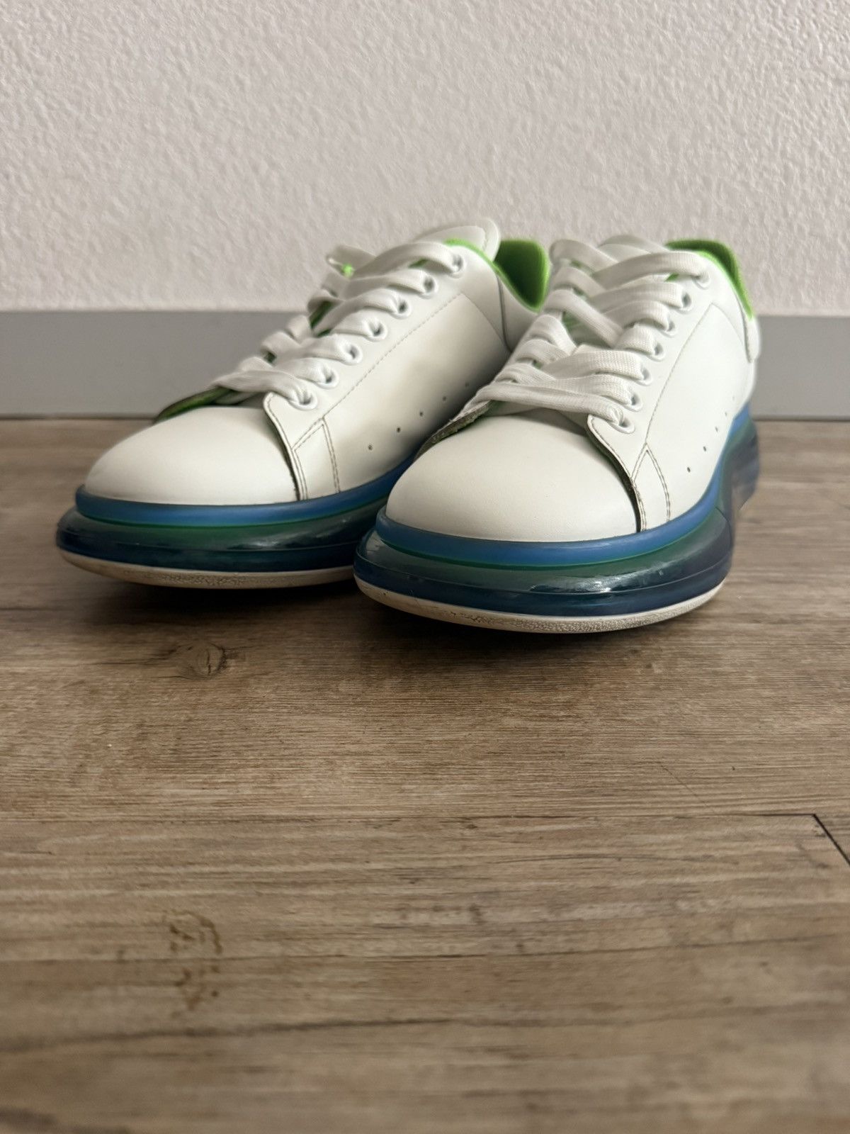 Alexander McQueen Men’s Oversized Sneaker ‘White-Blue-Green’ Size US 11 / EU 44 - 1 Thumbnail