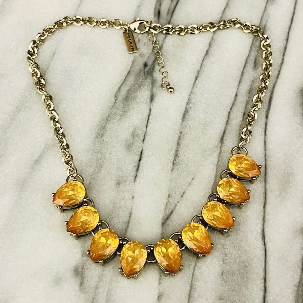Jewelry The Limited Statement Necklace Yellow Faux Crystal Glam Size ONE SIZE - 1 Thumbnail