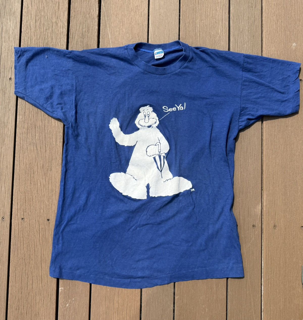 Champion Vintage Single Stitch Flocked Bigfoot Tee Size US XL / EU 56 / 4 - 1 Thumbnail
