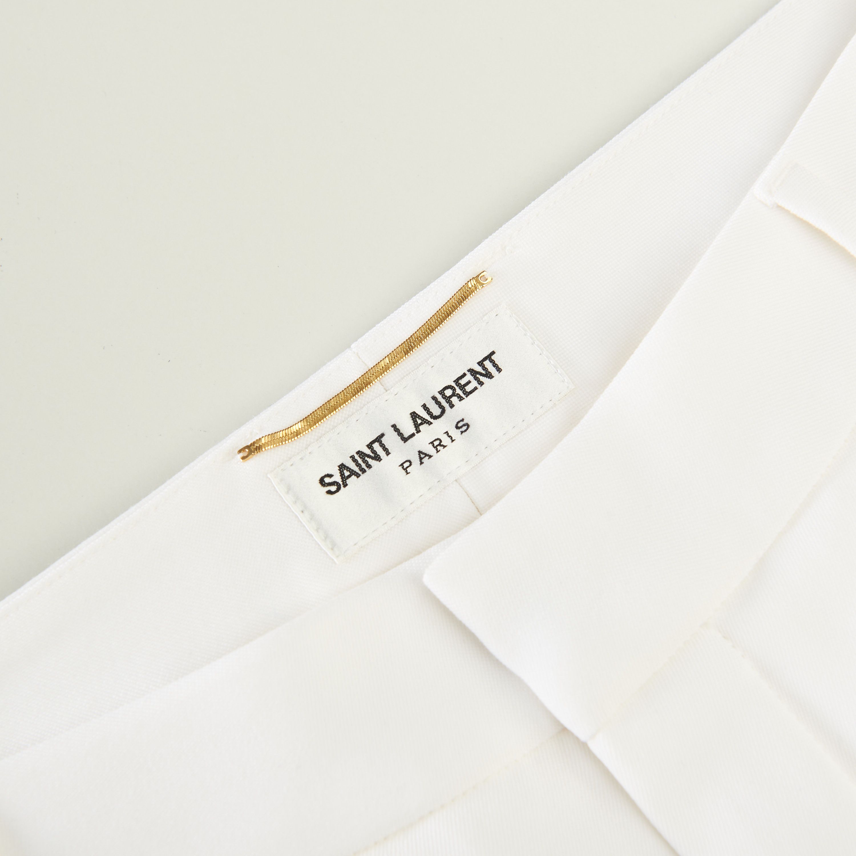Saint Laurent Paris Tuxedo Pants In Grain De Poudre Wool With Satin Stripe Size 30" / US 8 / IT 44 - 8 Thumbnail