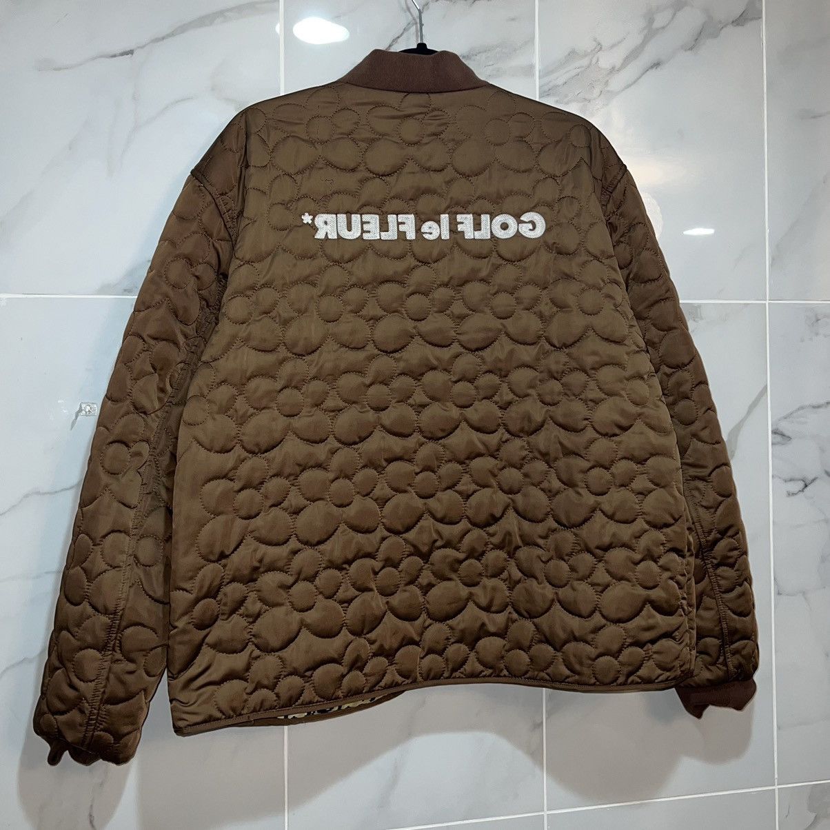 image of Golf Le Fleur x Golf Wang Reversible Brown Quilted Jacket, Men's (Size Large)