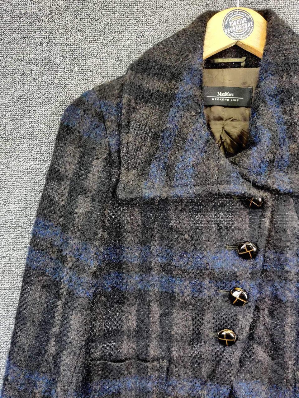 Japanese Brand Max Mara Weekend Plaid Wool Mohair Single Breasted Coat Size US S / EU 44-46 / 1 - 8 Thumbnail
