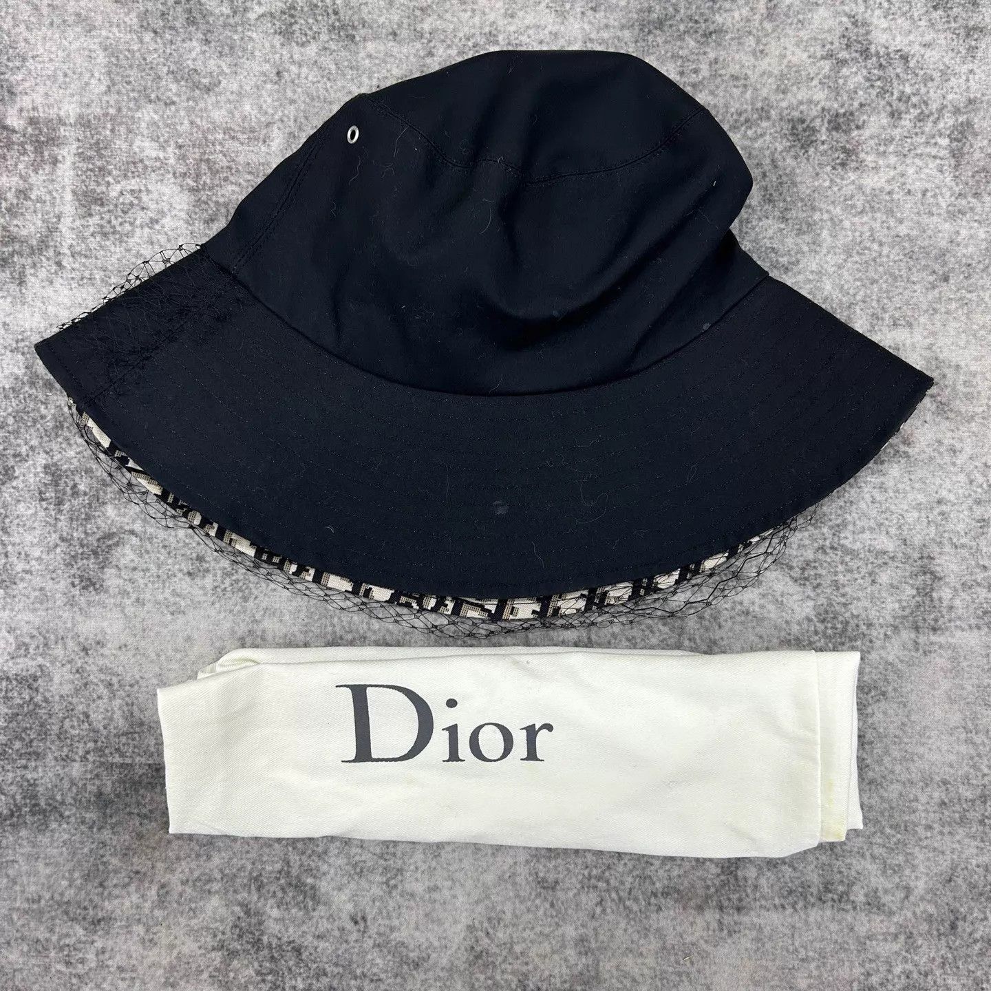 Dior Dior Lace Trim Fisherman Hat 58cm Size ONE SIZE - 1 Thumbnail
