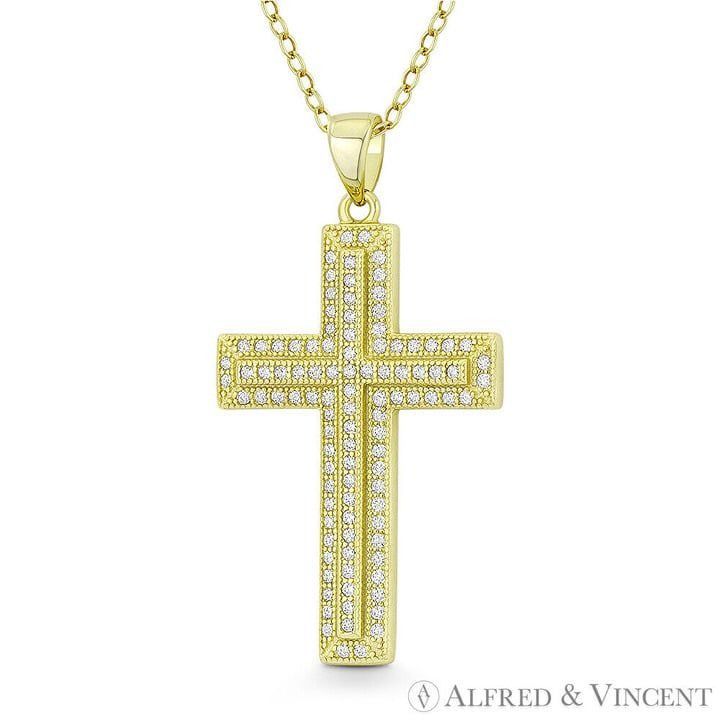 Other Latin Crucifix Cross Cubic Zirconia .925 Sterling Silver Size ONE SIZE - 1 Preview