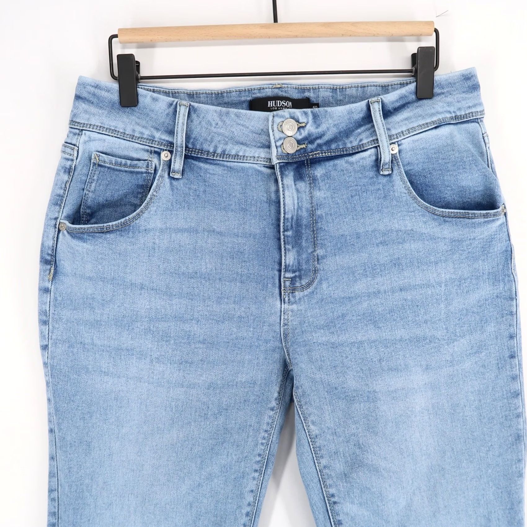 Hudson Hudson Womens Jeans Blue Size 10 Straight Leg Stretch Flap Pocket Double Button Size 32" / US 10 / IT 46 - 2 Thumbnail