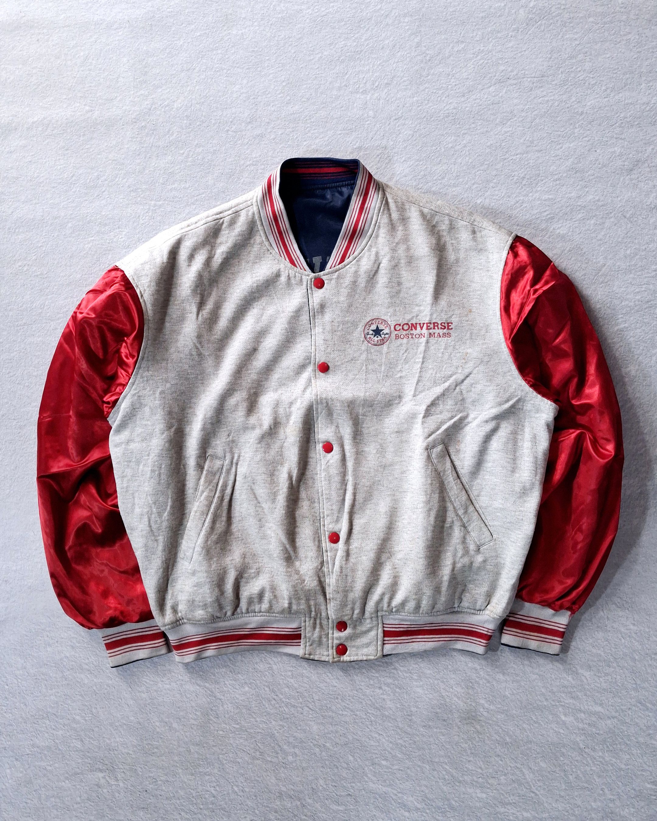 Converse CONVERSE NYLON SLEEVE VARSITY BUTTON JACKET REVERSIBLE Size US XL / EU 56 / 4 - 2 Thumbnail