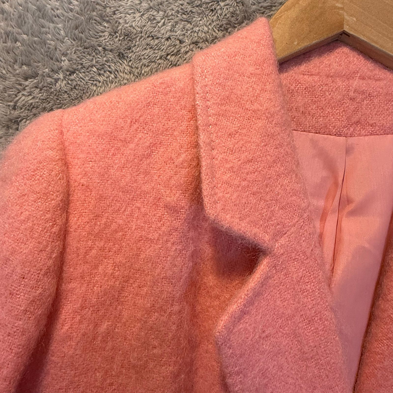 Other Vintage Pink Mohair Trench Coat Double Breasted Long Size M / US 6-8 / IT 42-44 - 7 Thumbnail