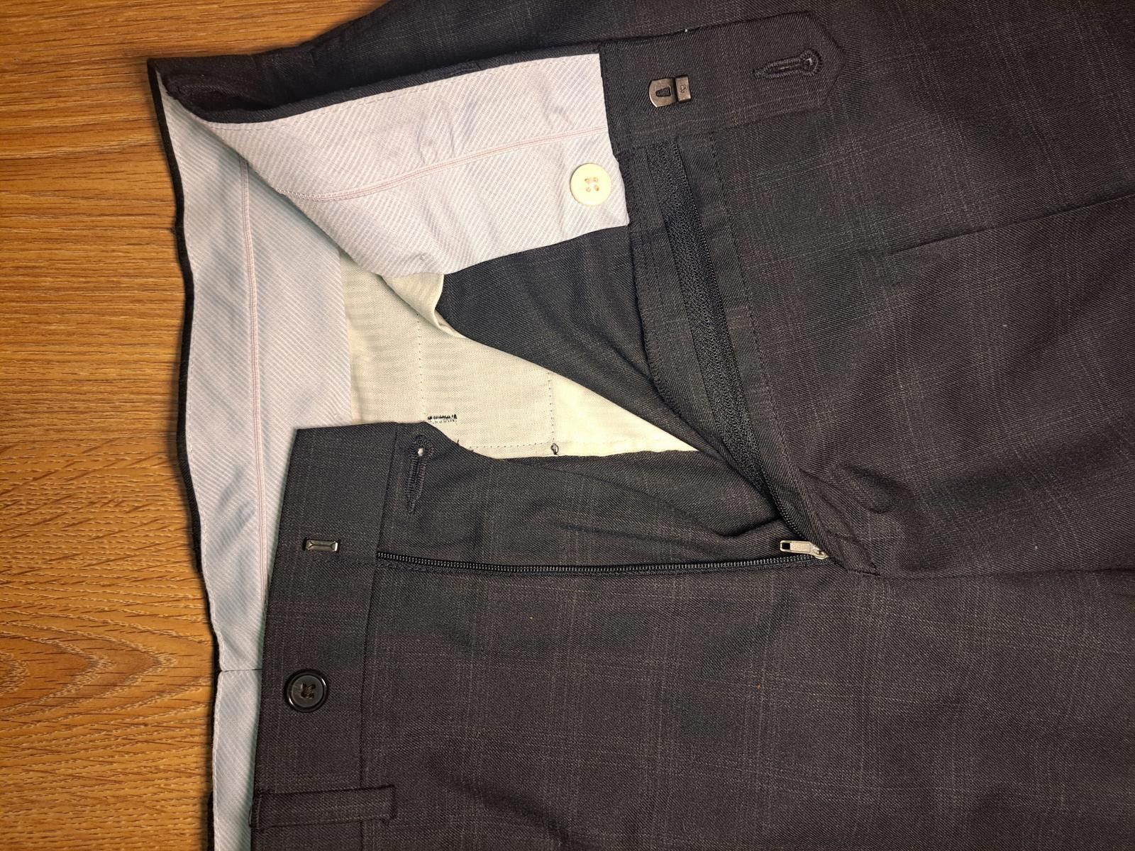 Polo Ralph Lauren Ralph Lauren Dress Pants Mens 38x32 Charcoal Gray Plaid Size 46R - 4 Thumbnail