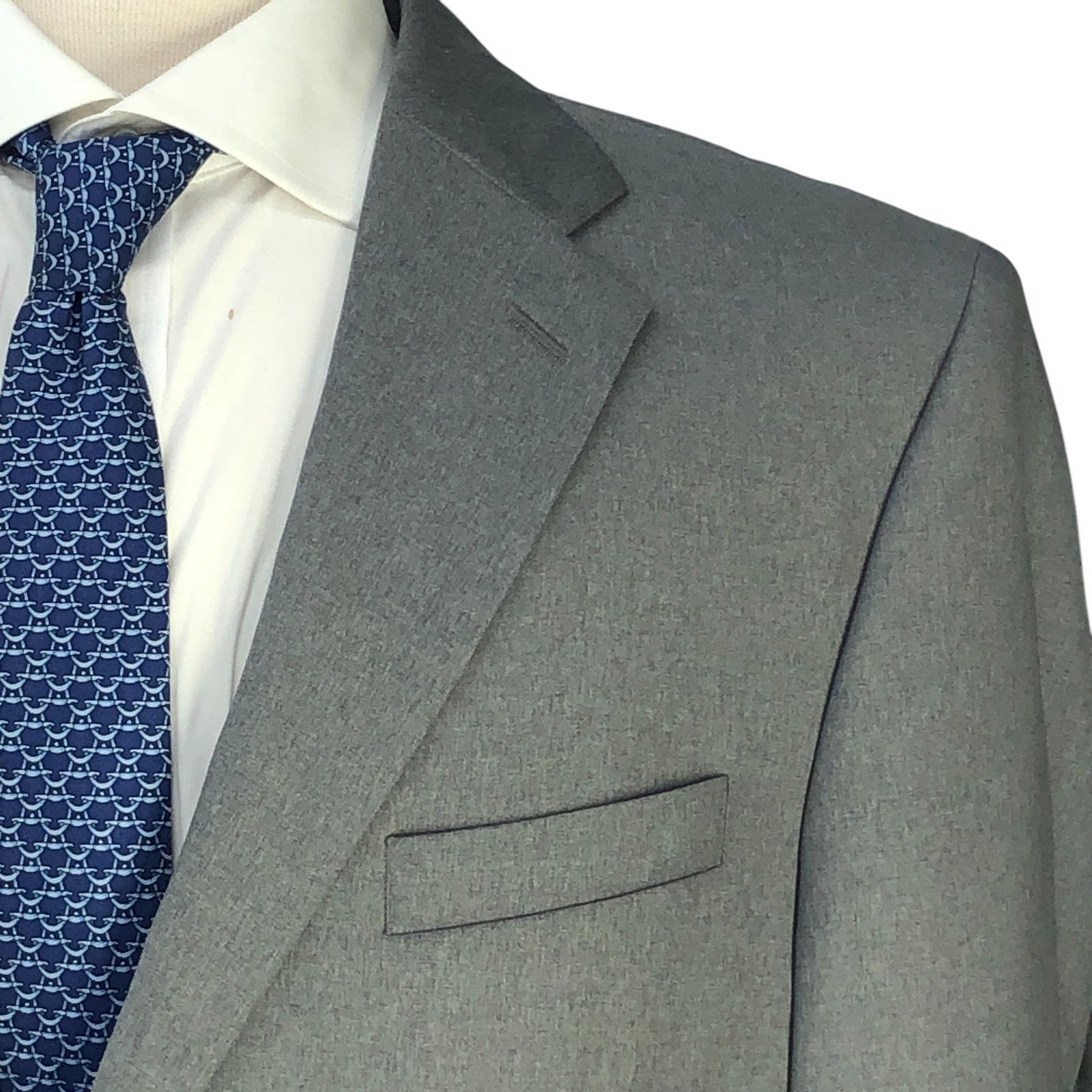 Paul Fredrick Paul Fredrick Size 42S Blazer Sport Coat Gray Brass Buttons Size 42S - 4 Thumbnail