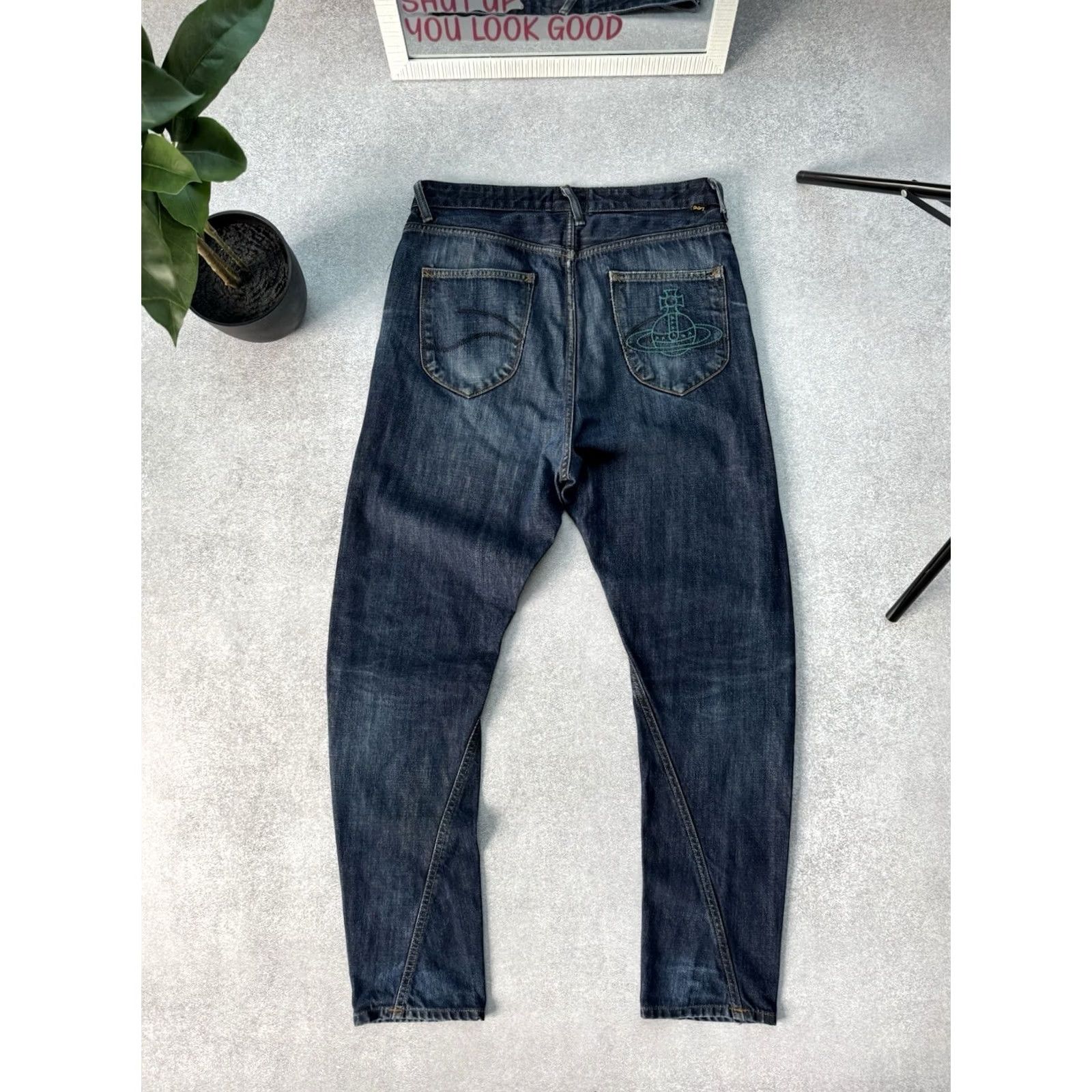 Vivienne Westwood VINTAGE Vivienne Westwood X Lee Y2K Asymmetrical Denim Jeans Pants S 30/32 Blue Denim Jeans Mens 90s Y2K Style Vivienne Westwood Luxary Size US 29 - 2 Thumbnail