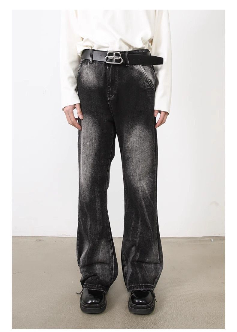 image of Opium Cargo Stack Denim Jeans, Utility Washed Jeans in Black, Men's (Size 32)