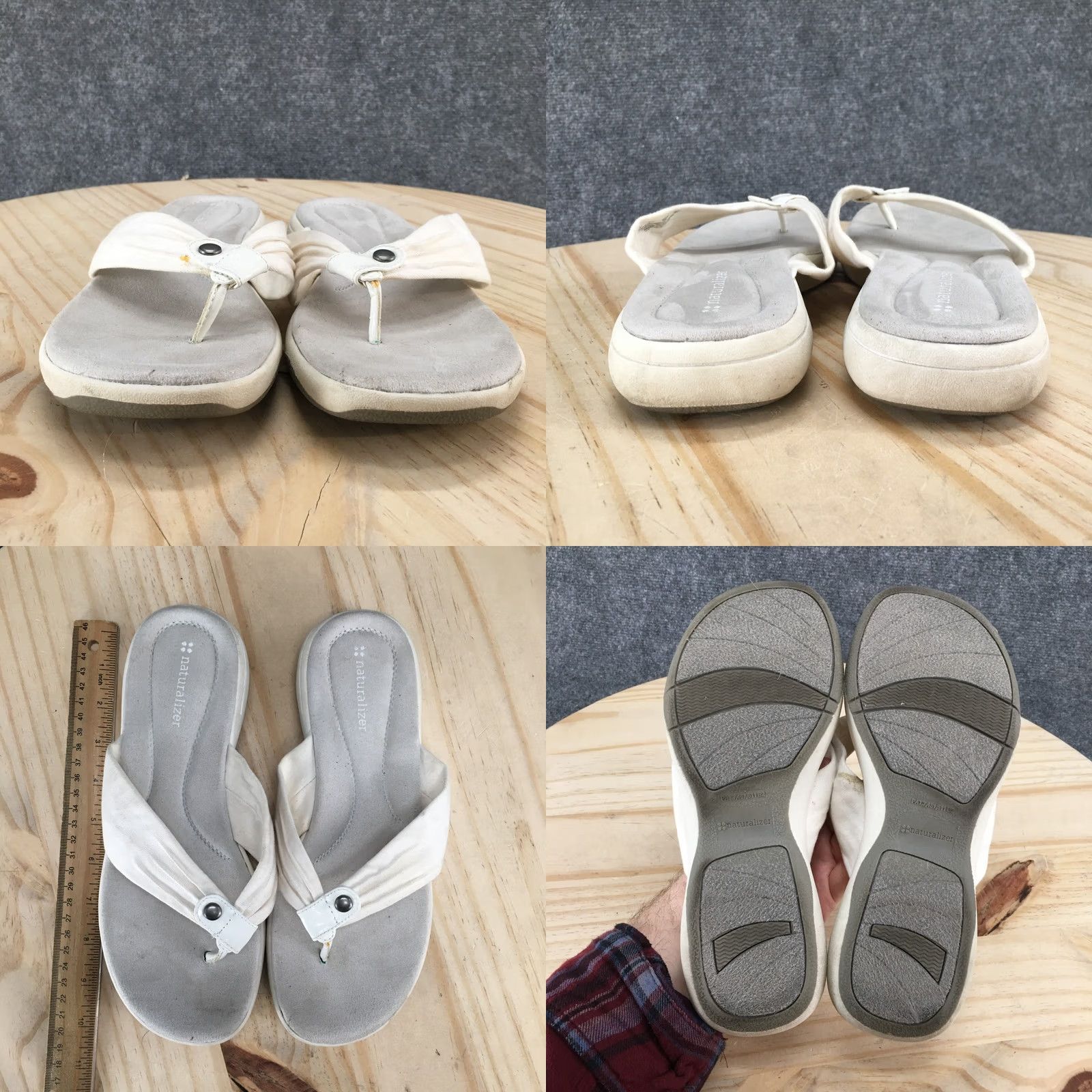 Naturalizer Naturalizer Sandals Womens 9 Wide Corwin Thong White Casual Flat Size US 9 / IT 39 - 8 Thumbnail