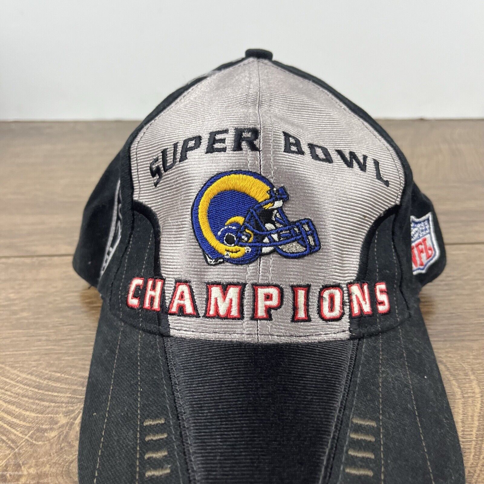 Other Vintage St. Louis Rams Hat Black Super Bowl Hat Adjustable H Size ONE SIZE - 7 Thumbnail