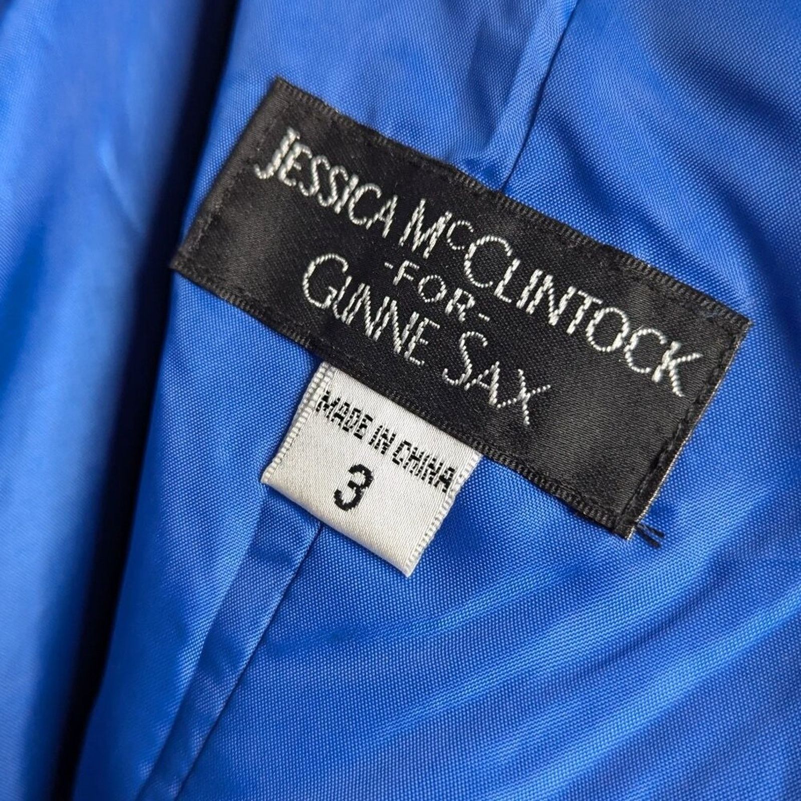 Jessica McClintock Vintage Jessica McClintock Gunne Sax Y2K Blue Mini Dress Size XS / US 0-2 / IT 36-38 - 3 Thumbnail