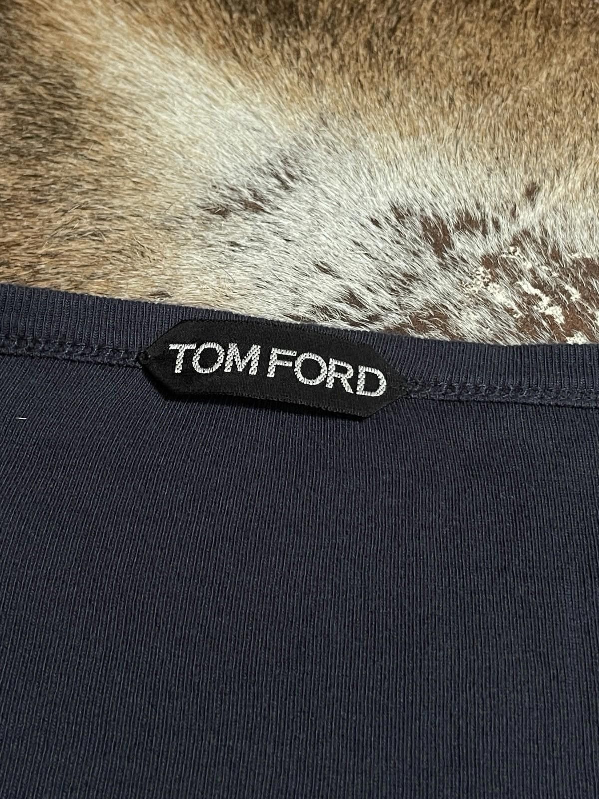 Tom Ford Tom Ford ribbed Henley T-Shirt in navy — modal and cotton Size US XL / EU 56 / 4 - 12 Thumbnail