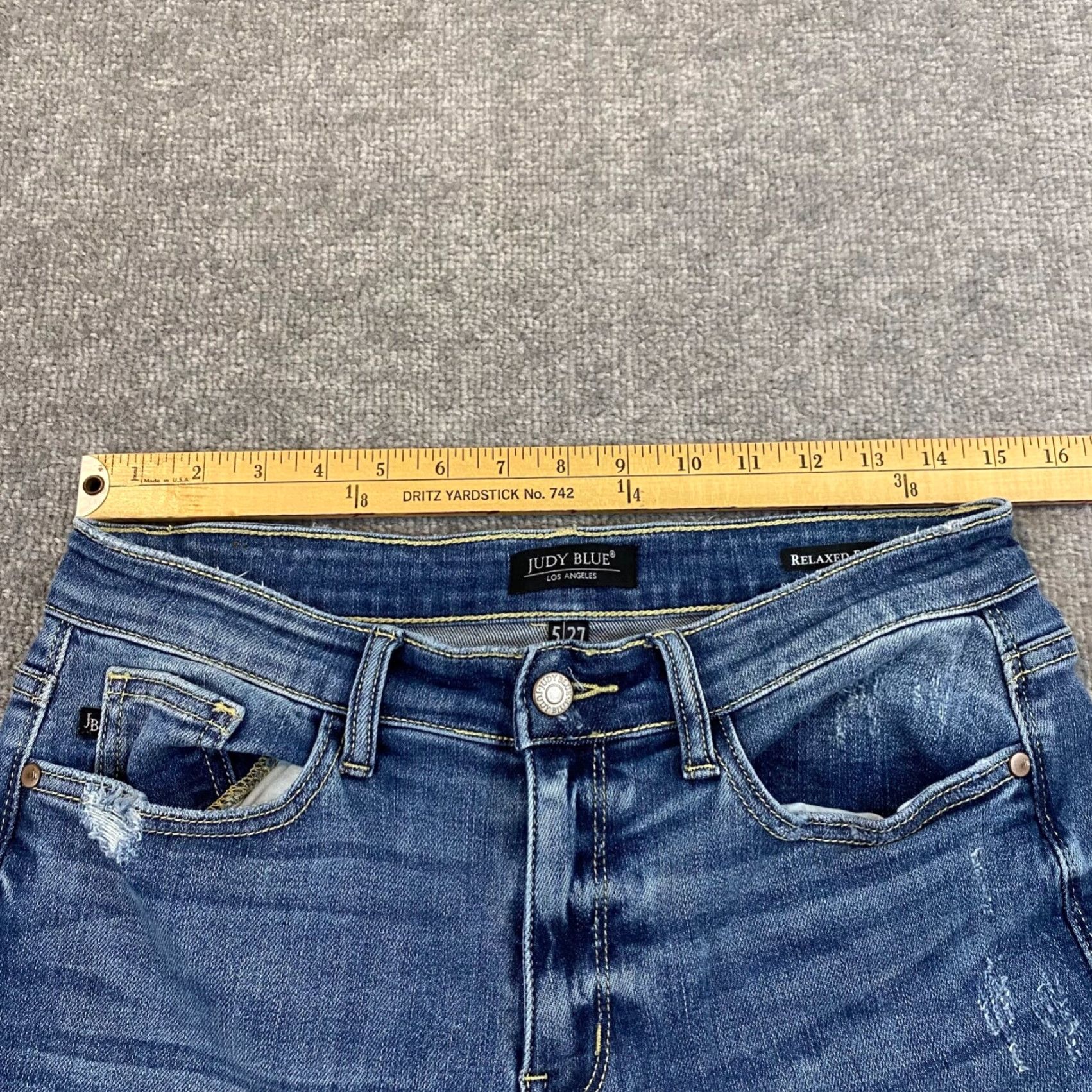 Vintage Judy Blue Relaxed Fit Jeans Womens 5/27 High Rise Blue Washed Distressed 30x27* Jeans Women's Blue Distressed 30 27 Size 27" / US 4 / IT 40 - 3 Thumbnail