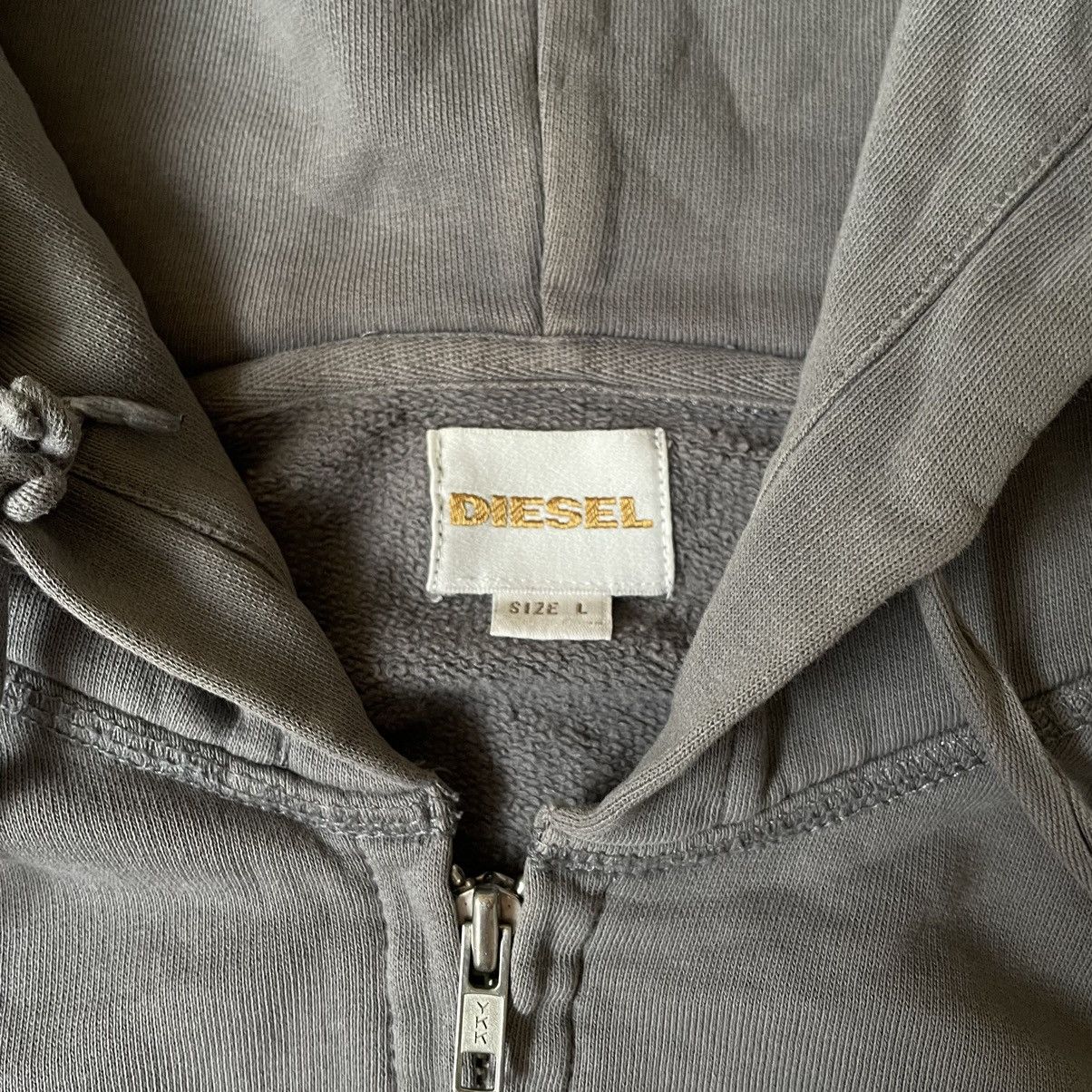 Diesel × Vintage Vintage Diesel Zip-Up Gray Faded Hoodie Size US L / EU 52-54 / 3 - 5 Thumbnail
