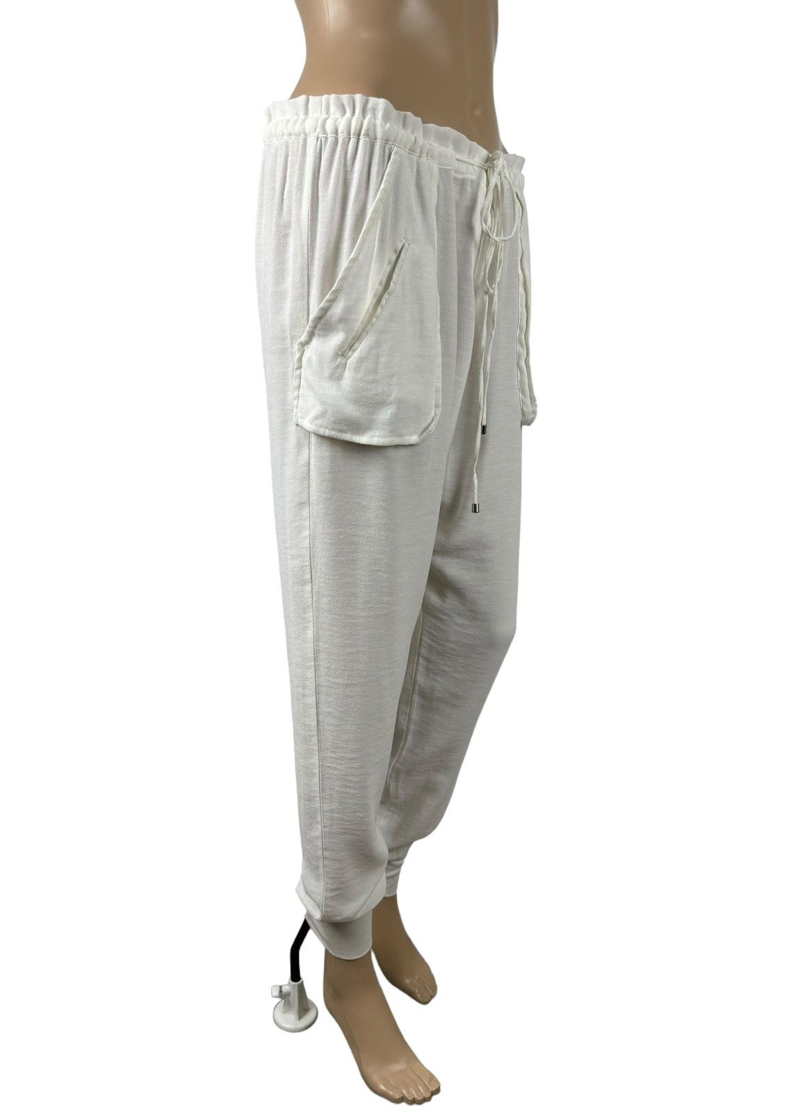 Pinko Pinko White Cotton-Viscose Sweatpants size IT42 Size 28" / US 6 / IT 42 - 3 Thumbnail
