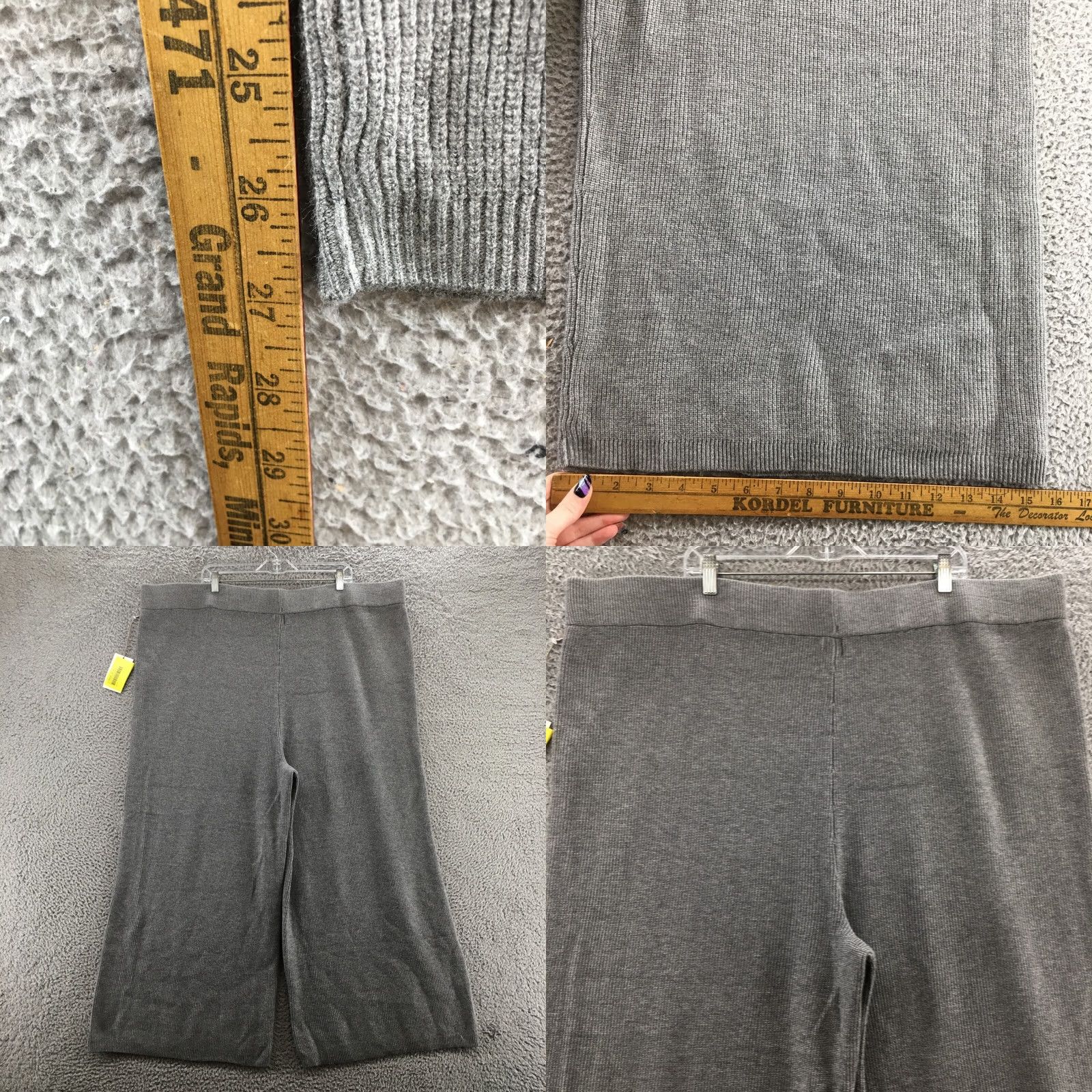 Vintage A New Day Ankle Wide-Leg Pants Womens 3X Gray High Rise Knit NEW Size 40" / US 18 - 8 Thumbnail