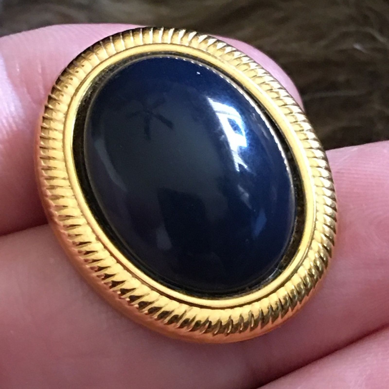 Vintage Vintage navy and gold classic style earrings Size ONE SIZE - 3 Thumbnail
