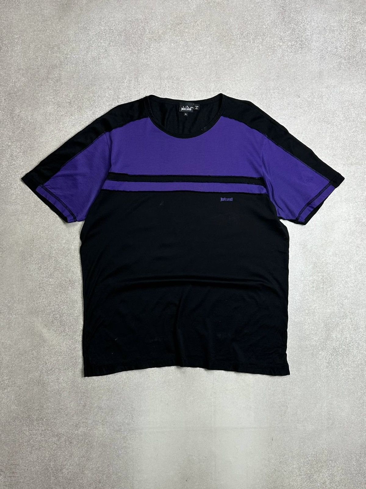 Just Cavalli Vintage Just Cavalli Spellout Purple T-shirt Rare XL Size US XL / EU 56 / 4 - 1 Thumbnail