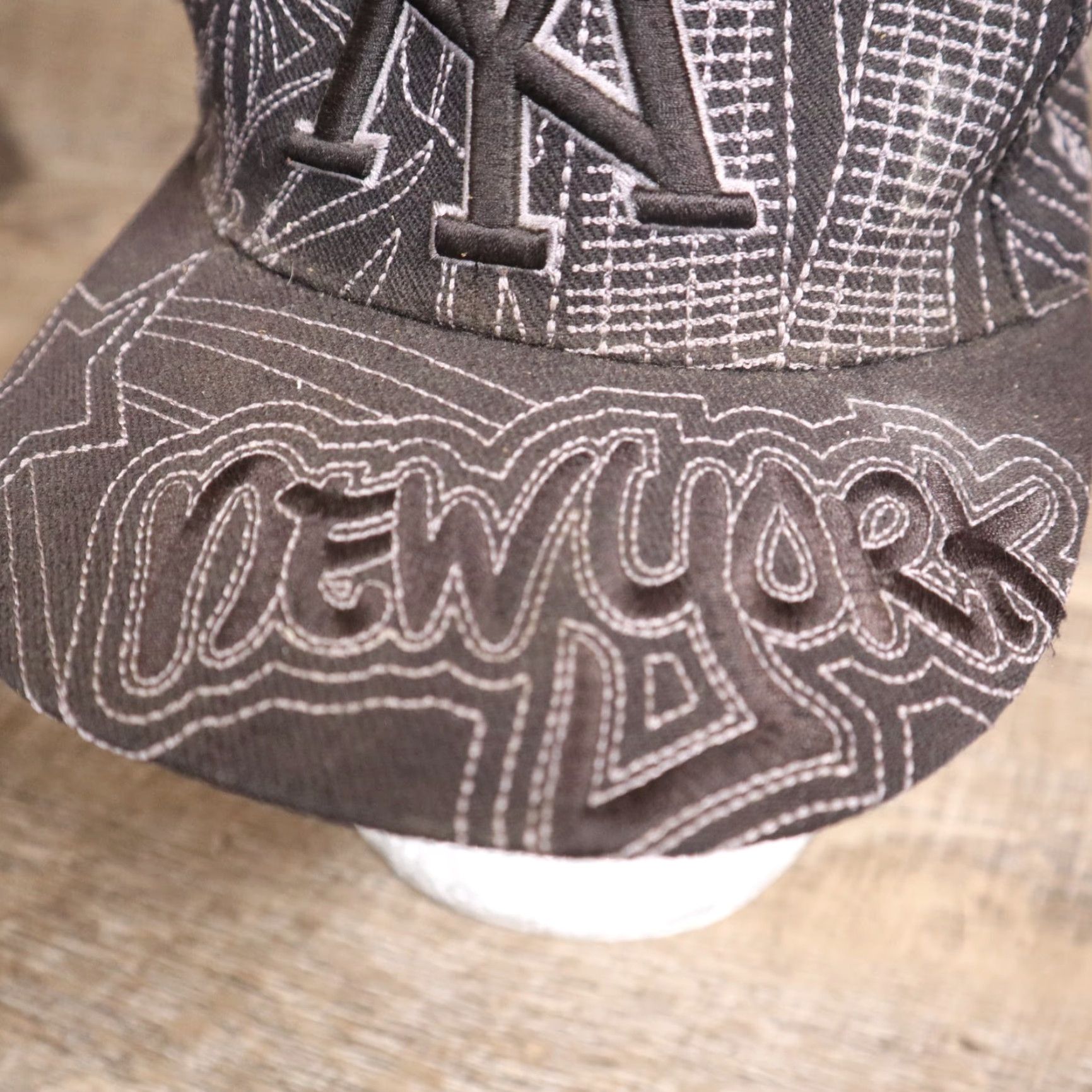 Vintage New York NY All Over Print Ball Cap Hat Embroidered Black Adult Adjustable -> N/A Size ONE SIZE - 2 Thumbnail