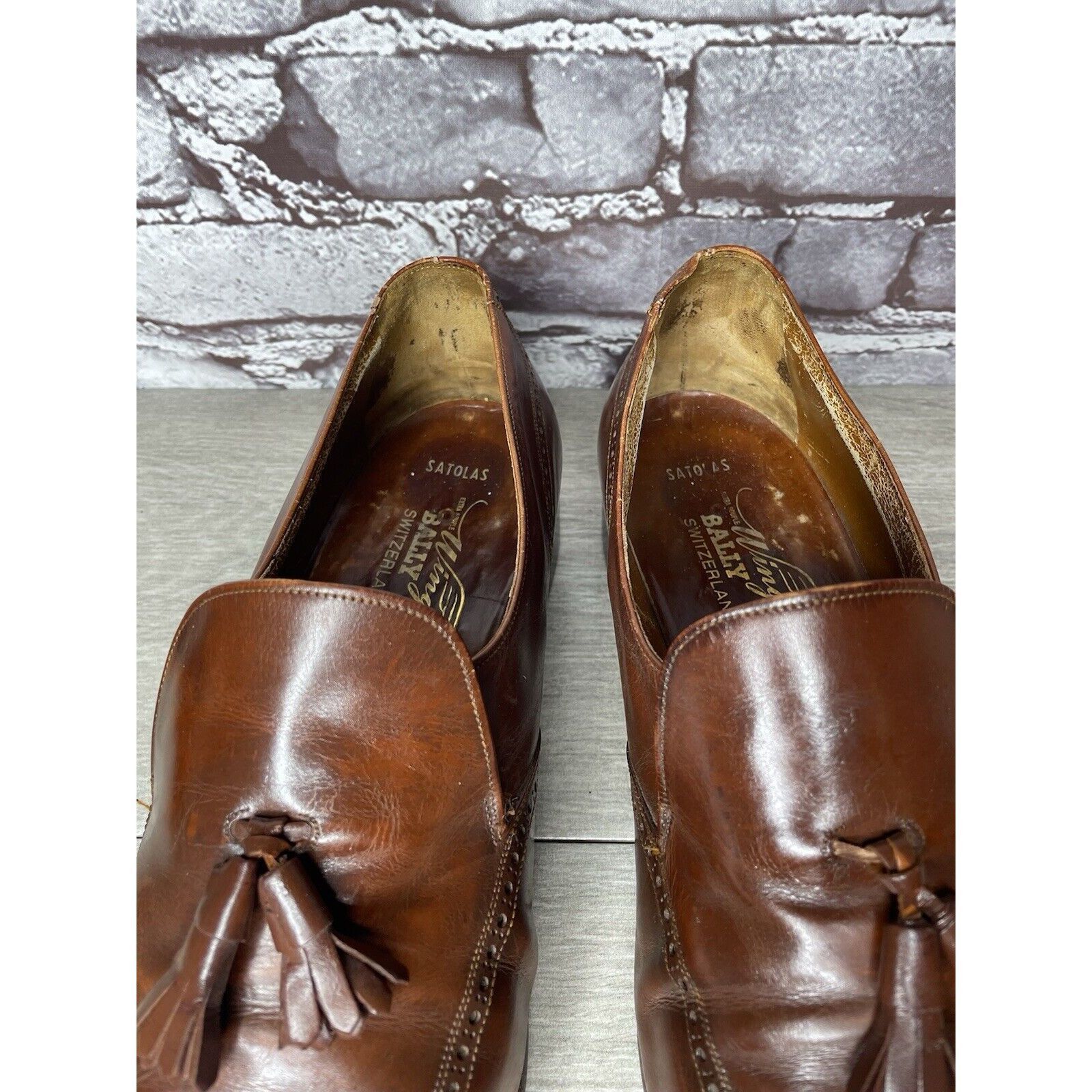 Bally Bally Satolas Brown Leather Wingtip Tassel Loafer Dress Shoe Size US 10 / EU 43 - 20 Thumbnail
