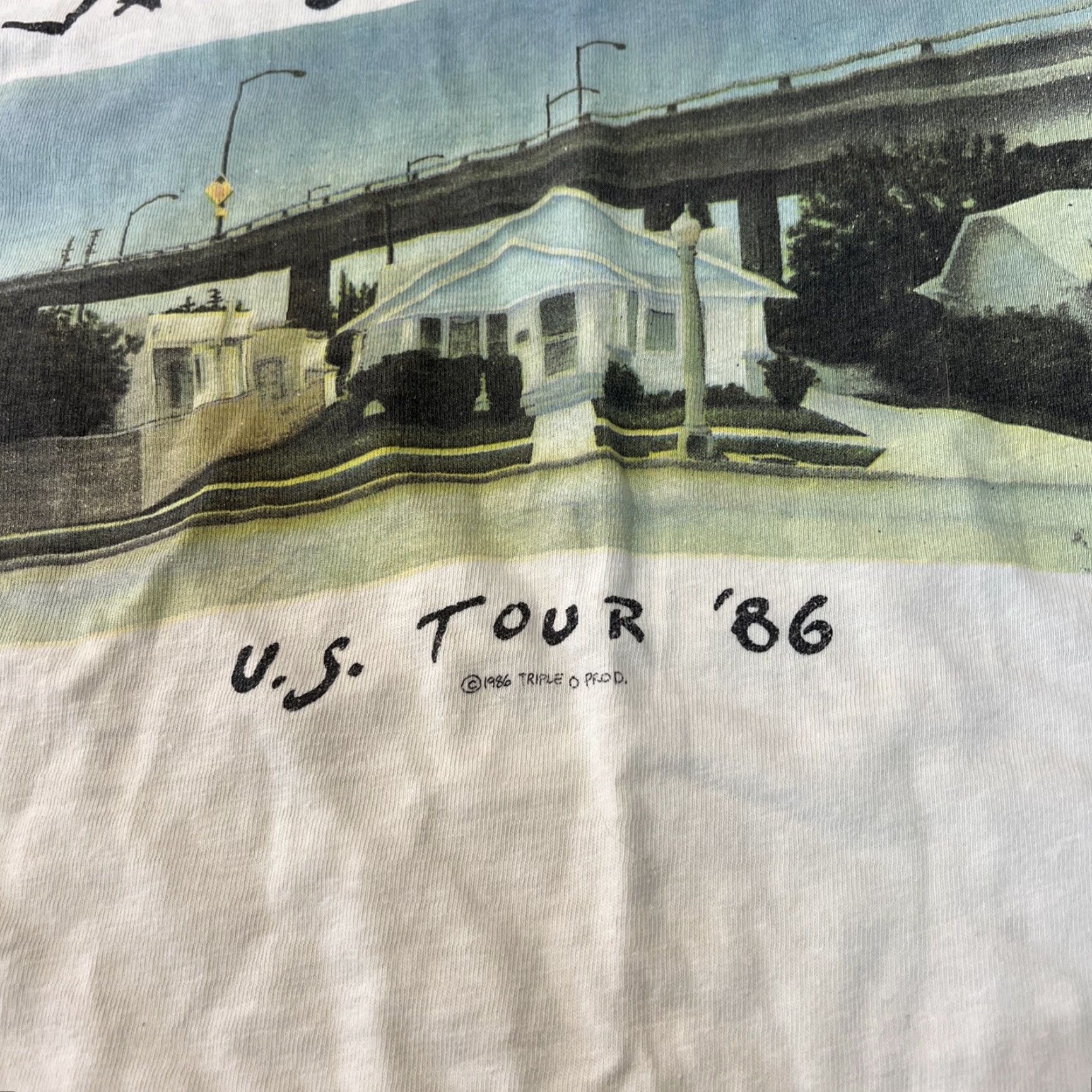 VINTAGE Jackson Browne 1986 USA Tour T-Shirt Mens XL White Short