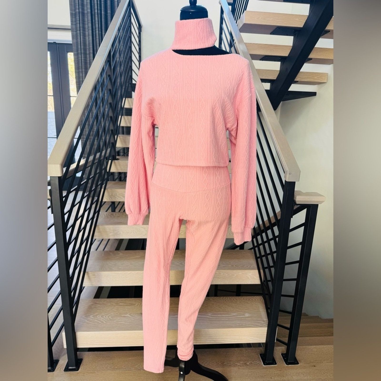 Other Chic Pink Women's Cowl Neck Sweater and tights size S/M Size S / US 4 / IT 40 - 1 Thumbnail