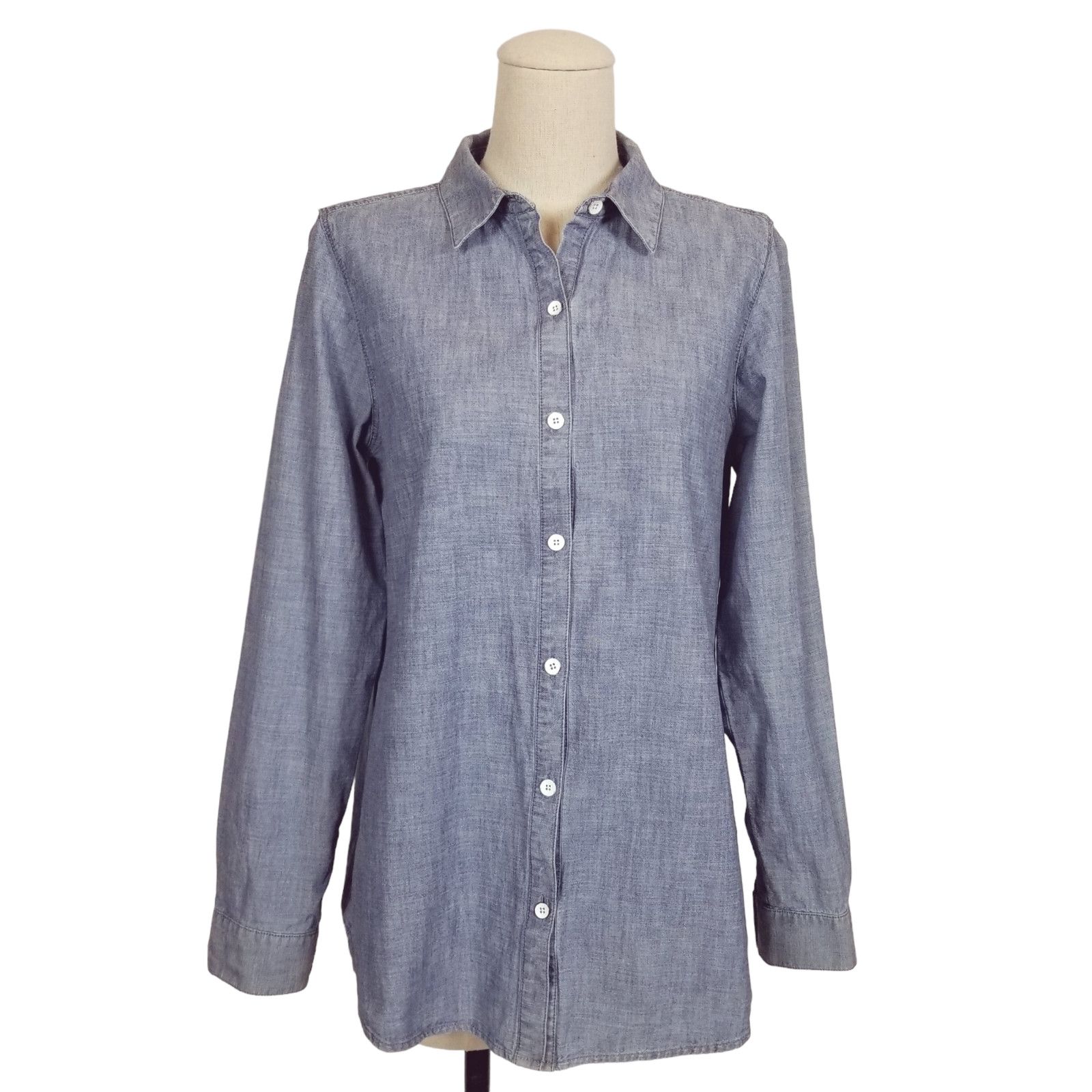 Other J. Jill Chambray Button Front Shirt Light Blue Sz Small Size S / US 4 / IT 40 - 1 Thumbnail